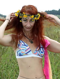 In Field with wreath